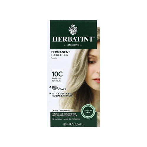 Permanent Hair Colour Gel 10C Platinum Ash Blonde 5.75 Oz by Herbatint