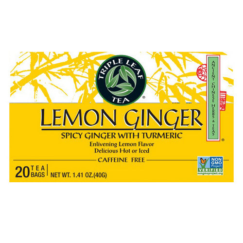Herbal Tea Lemon Ginger 20 Bags by Triple Leaf Tea