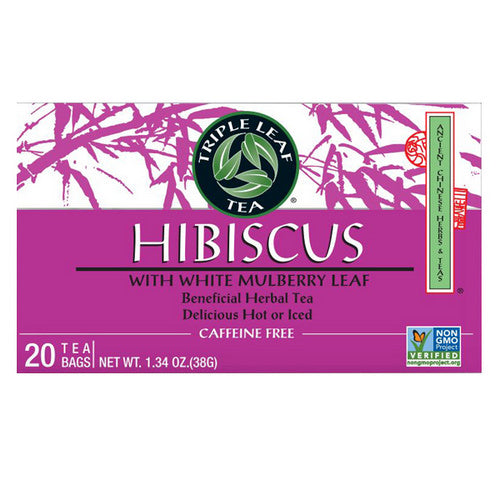 Hibiscus Tea with White Mulberry Leaf 20 Bags by Triple Leaf Tea