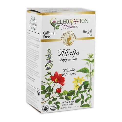 Organic Alfalfa Peppermint Tea 24 Bags by Celebration Herbals
