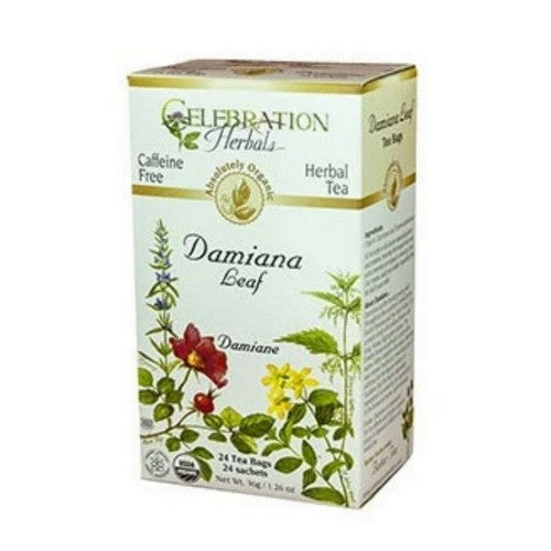 Organic Damiana Leaf Tea 24 Bags by Celebration Herbals