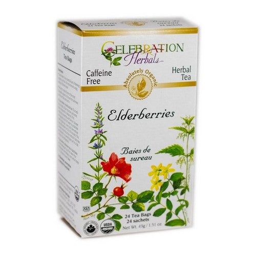 Organic Elderberries Tea 24 Bags by Celebration Herbals