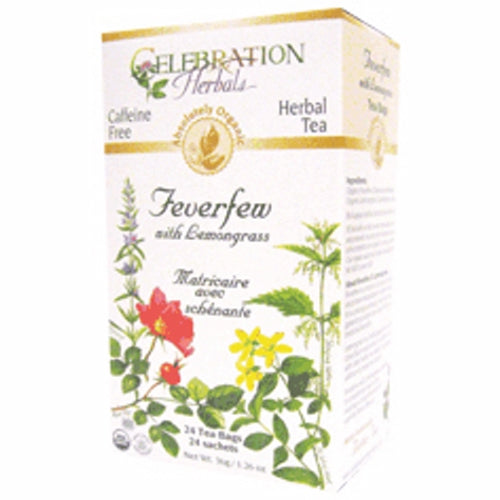 Organic Feverfew Lemongrass Tea 24 Bags by Celebration Herbals