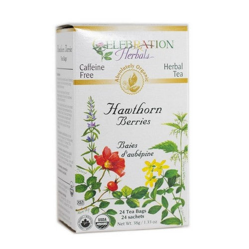 Organic Hawthorn Berries Tea 24 Bags by Celebration Herbals