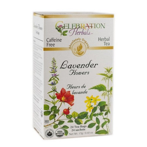 Organic Lavender Flowers Tea 24 Bags by Celebration Herbals