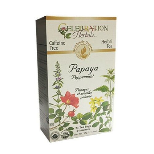 Organic Papaya Peppermint Tea 24 Bags by Celebration Herbals