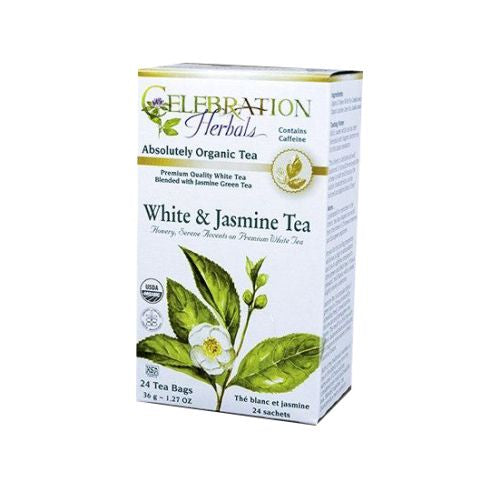 Organic White & Jasmine Tea 24 Bags by Celebration Herbals