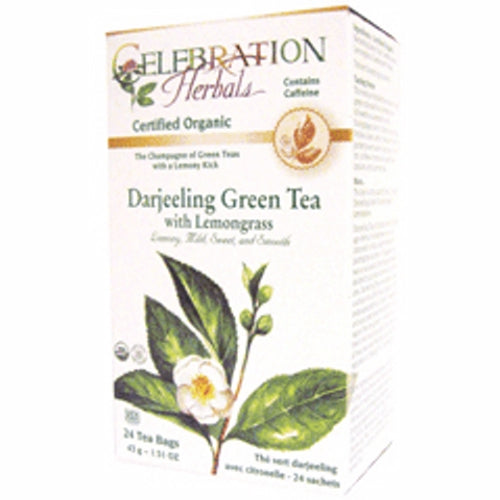 Organic Green Darjeeling with Lemongrass Tea 24 Bags by Celebration Herbals