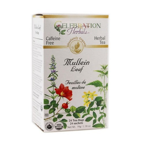 Organic Mullein Leaf Tea 24 Bags by Celebration Herbals