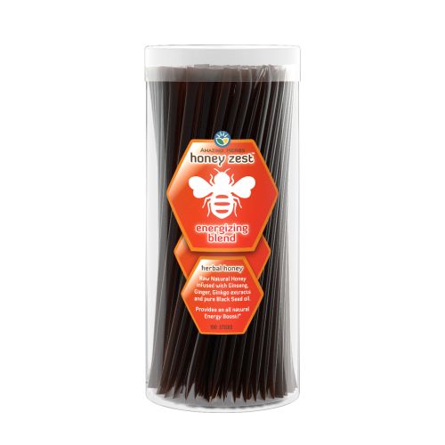 HoneyZest Energizing Honey Sticks 100 Count by Amazing Herbs