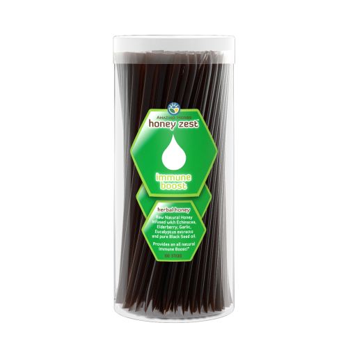 HoneyZest Immune Boost Honey Stick 100 Count by Amazing Herbs
