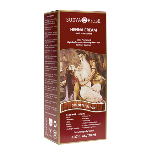 Henna Cream Golden Brown 2.3 Oz by Surya Brasil