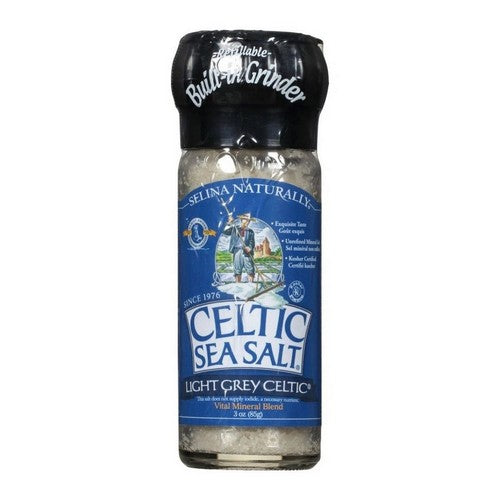 Light Grey Course With Built In Grinder 3 Oz by Celtic Sea Salt