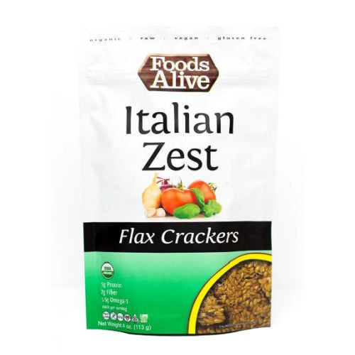 Italian Zest Flax Crackers 4 Oz by Foods Alive