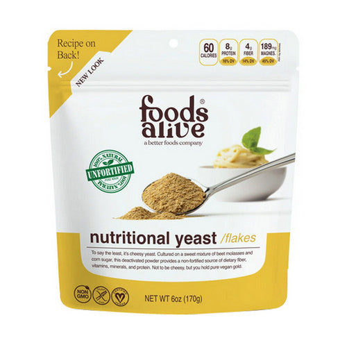Nutritional Yeast Flakes Non-Gmo Unfortified 6 Oz by Foods Alive