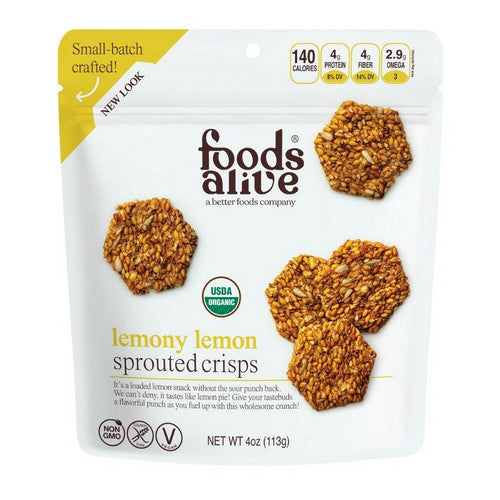 Organic Sprouted Crisps Lemonly Lemon 4 Oz by Foods Alive