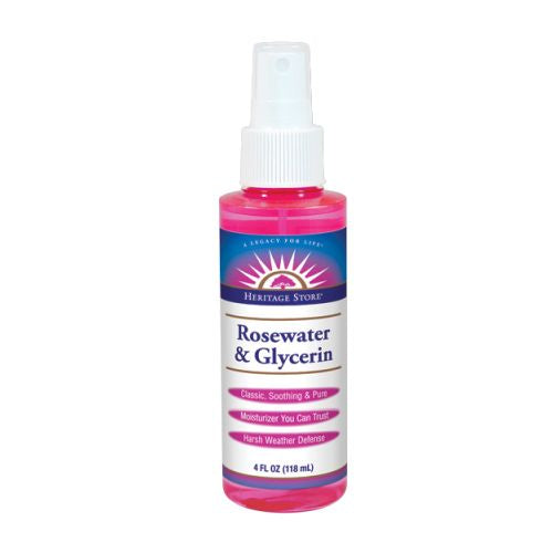 Rosewater & Glycerin Atomizer 4 Oz by Heritage Store