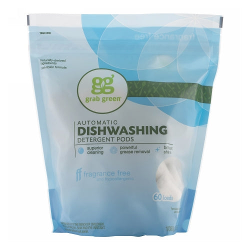 Automatic Dishwasher Pods Fragrance Free 60 Pods by Grab Green