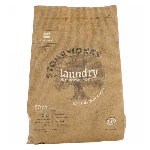 Stoneworks Laundry Detergent Pods Oak Tree 50 Loads by Grab Green
