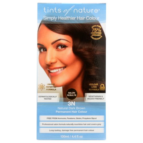 Permanent Hair Colour 3N Natural Dark Brown 4.2 Oz by Tints of Nature