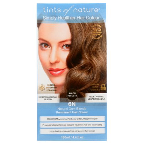 Permanent Hair Color 6N Natural Dark Blonde 4.4 Oz by Tints of Nature