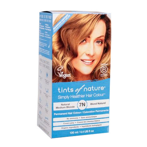 Permanent Hair Color 7N Natural Medium Blonde 4.4 Oz by Tints of Nature