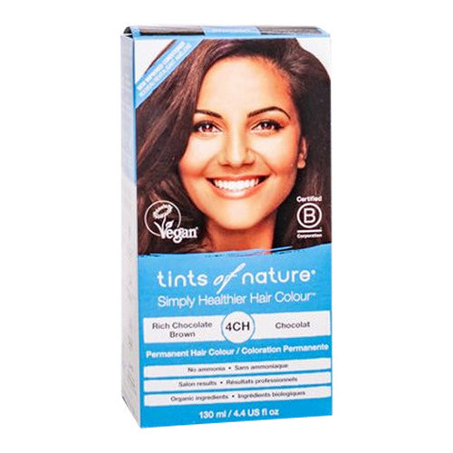 Permanent Hair Color 4CH Rich Chocolate Brown 4.4 Oz by Tints of Nature