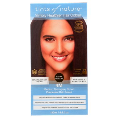 Permanent Hair Color 4M Medium Mahogany Brown 4.4 Oz by Tints of Nature