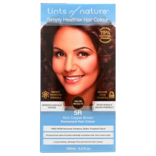 Permanent Hair Color 5R Rich Copper Brown 4.4 Oz by Tints of Nature