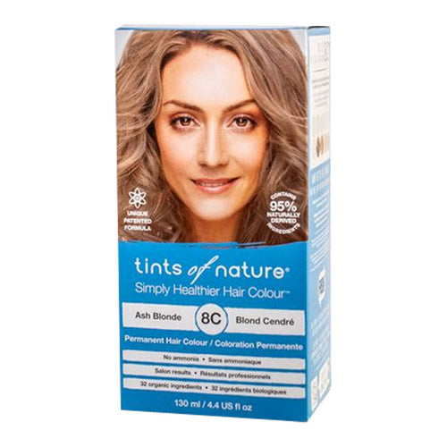 Permanent Hair Color 8C Light Ash Blonde 4.4 Oz by Tints of Nature