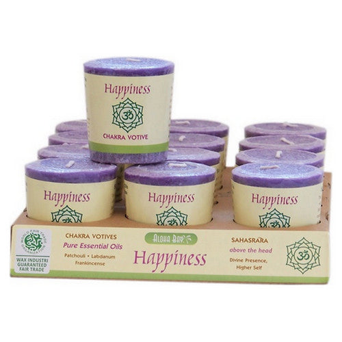 Candle Chakra Votive Happiness Violet 12 Count by Aloha Bay
