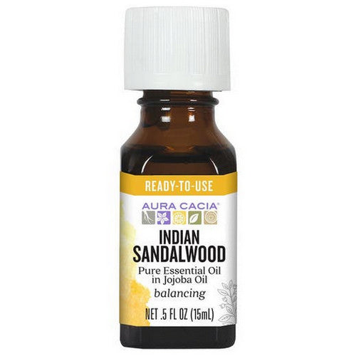 Indian Sandalwood Jojoba Essential Oil 0.5 Oz by Aura Cacia