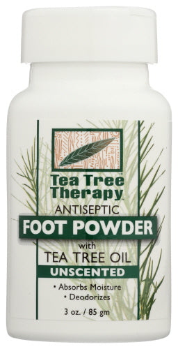 Antiseptic Foot Powder Unscented 3 Oz by Tea Tree Therapy