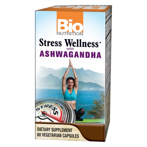 Stress Wellness w/ Ashwaganda 60 Veg Caps by Bio Nutrition Inc