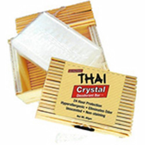Thai Crystal Deodorant Unscented Stone In Bamboo Box 80 Grams by Thai Deodorant Stone