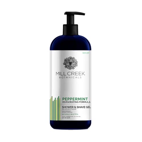 Shower & Shave Gel Peppermint 14 Oz by Mill Creek Botanicals
