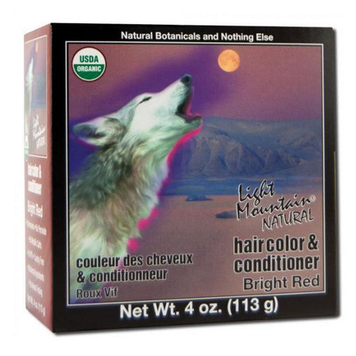 Natural Hair Color And Conditioner Bright Red Bright-Red 4 Oz by Light Mountain