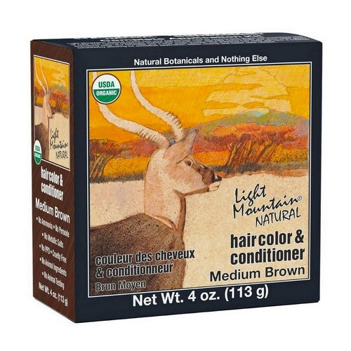 Natural Hair Color And Conditioner Medium Brown 4 Oz by Light Mountain