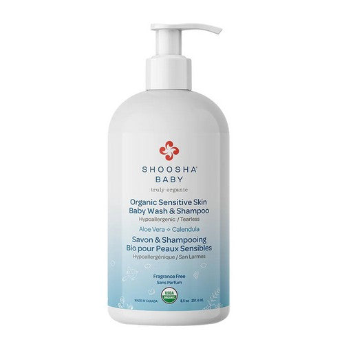 Sensitive Skin Organic Baby Wash & Shampoo Unscented 8.5 Oz by Shoosha