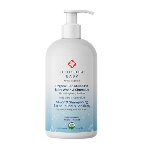 Sensitive Skin Organic Baby Wash & Shampoo Lavender Vanilla 8.5 Oz by Shoosha