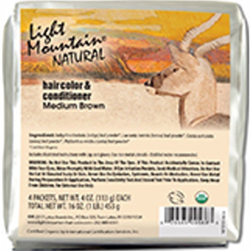 Natural Hair Color & Conditioner Medium Brown 16 Oz by Light Mountain