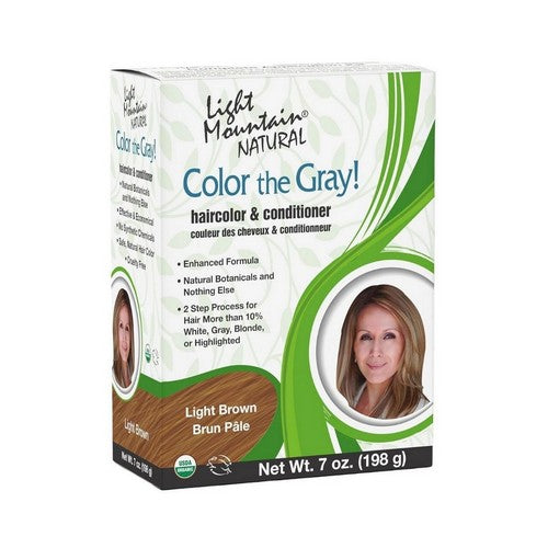 Color the Gray Natural Haircolor And Conditioner Light Brown Brown-Light 7 Oz by Light Mountain