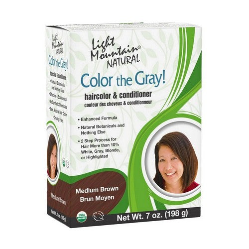 Color the Gray Natural Haircolor And Conditioner Medium Brown Brown-Medium 7 Oz by Light Mountain