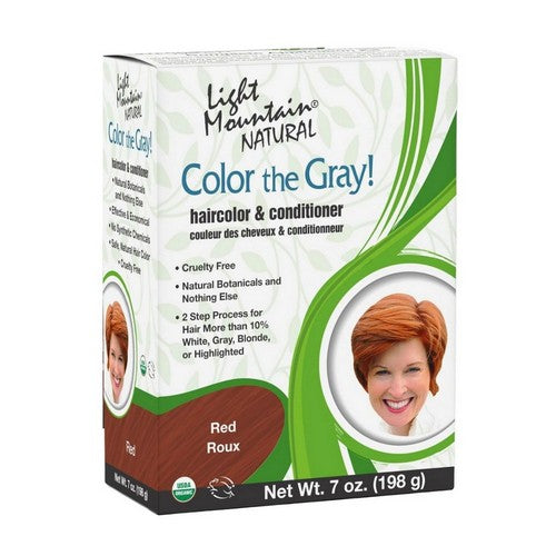 Color the Gray Natural Haircolor And Conditioner Red Red 7 Oz by Light Mountain