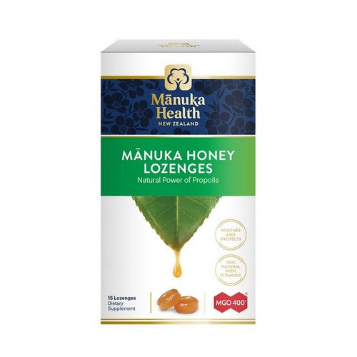Manuka Honey Lozenges Mgo 400+ Propolis Natural 15 Count by Manuka Health