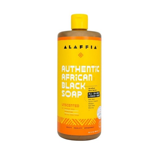 Authentic African Black Soap All-In-One Unscented 32 Oz by Alaffia