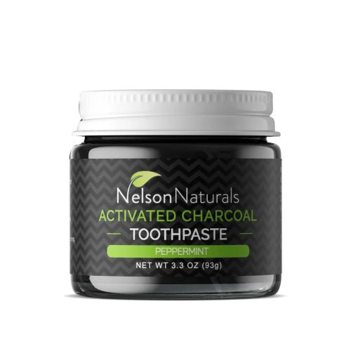 Activated Charcoal Toothpaste Peppermint 3.3 Oz by Nelson Naturals