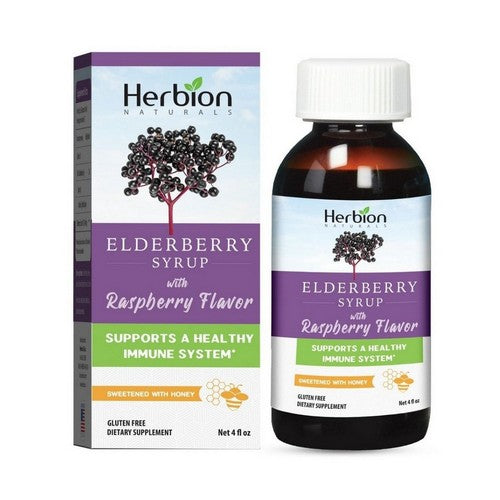Elderberry Syrup Raspberry 4 Oz by Herbion Naturals