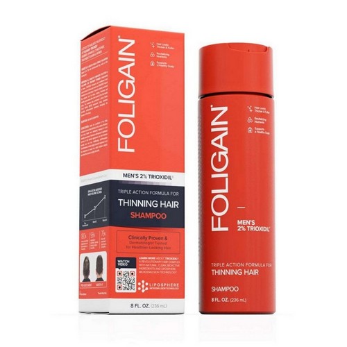 Mens Triple Action Shampoo For Thinning Hair 8 Oz by Foligain