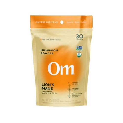 Mushroom Superfood Lion's Mane Powder Lion's Mane 60 Grams by Om Mushrooms